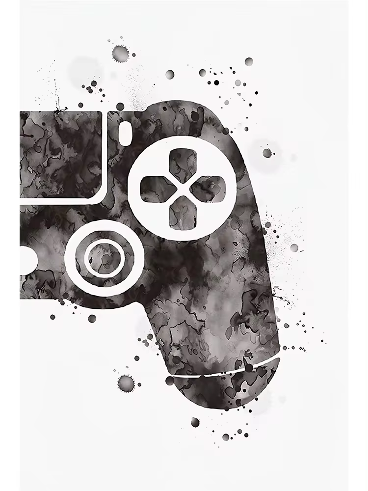 Affiche - Spelposters / Zwart Draadloze joystick / 02
