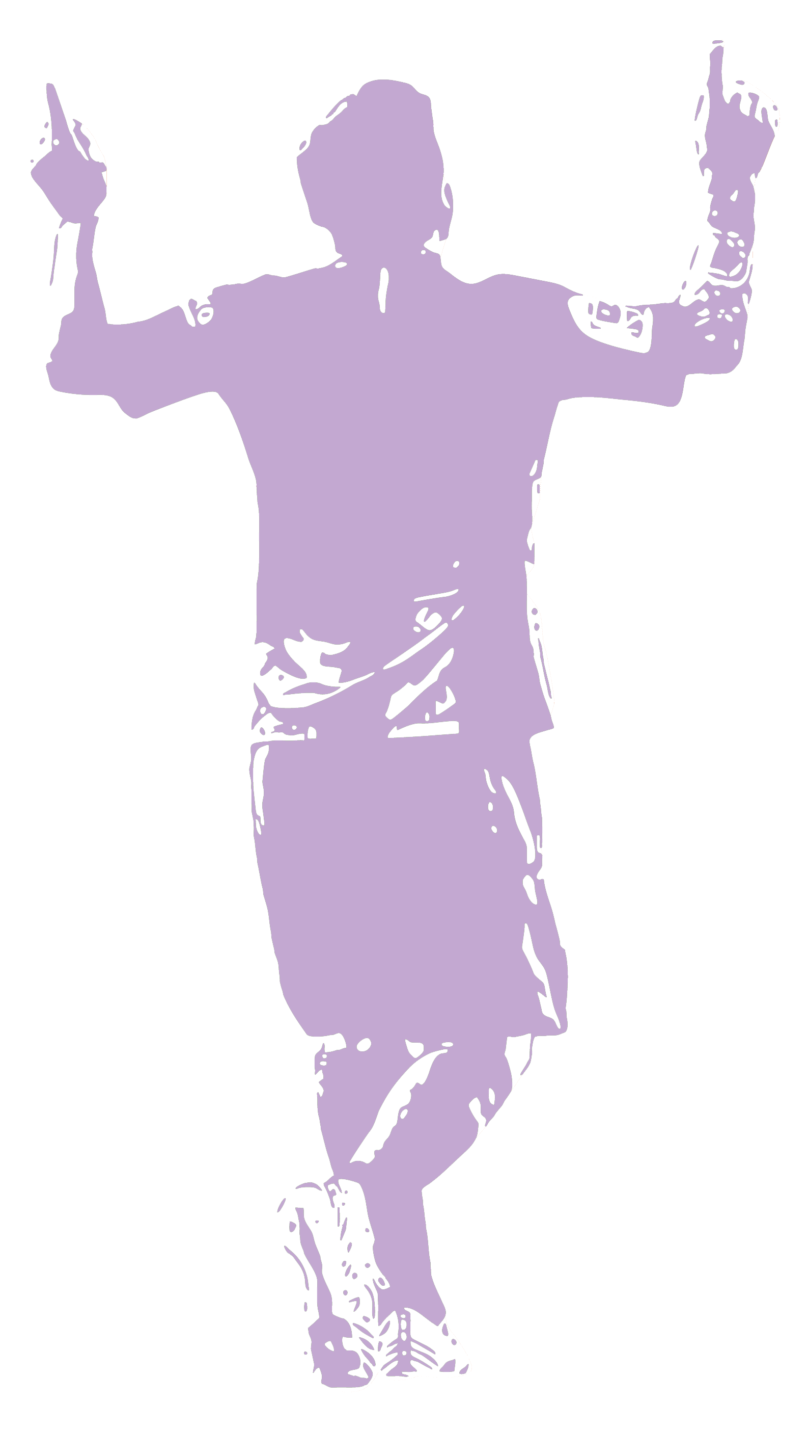 Wallstickers - Football Player / Personalised Name and Number-New-Light Purple-M (42x75cm)