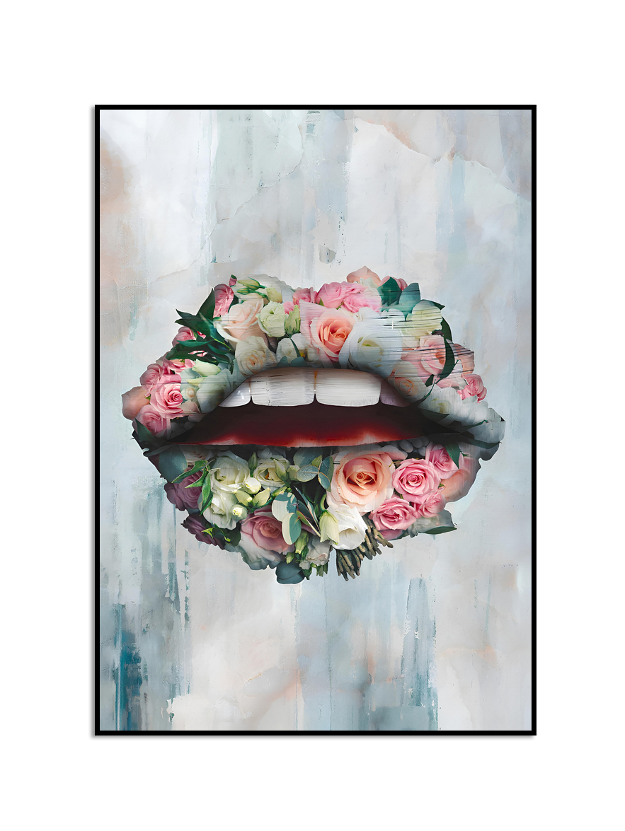 Poster - MBloemenfluister / Rozige lippen