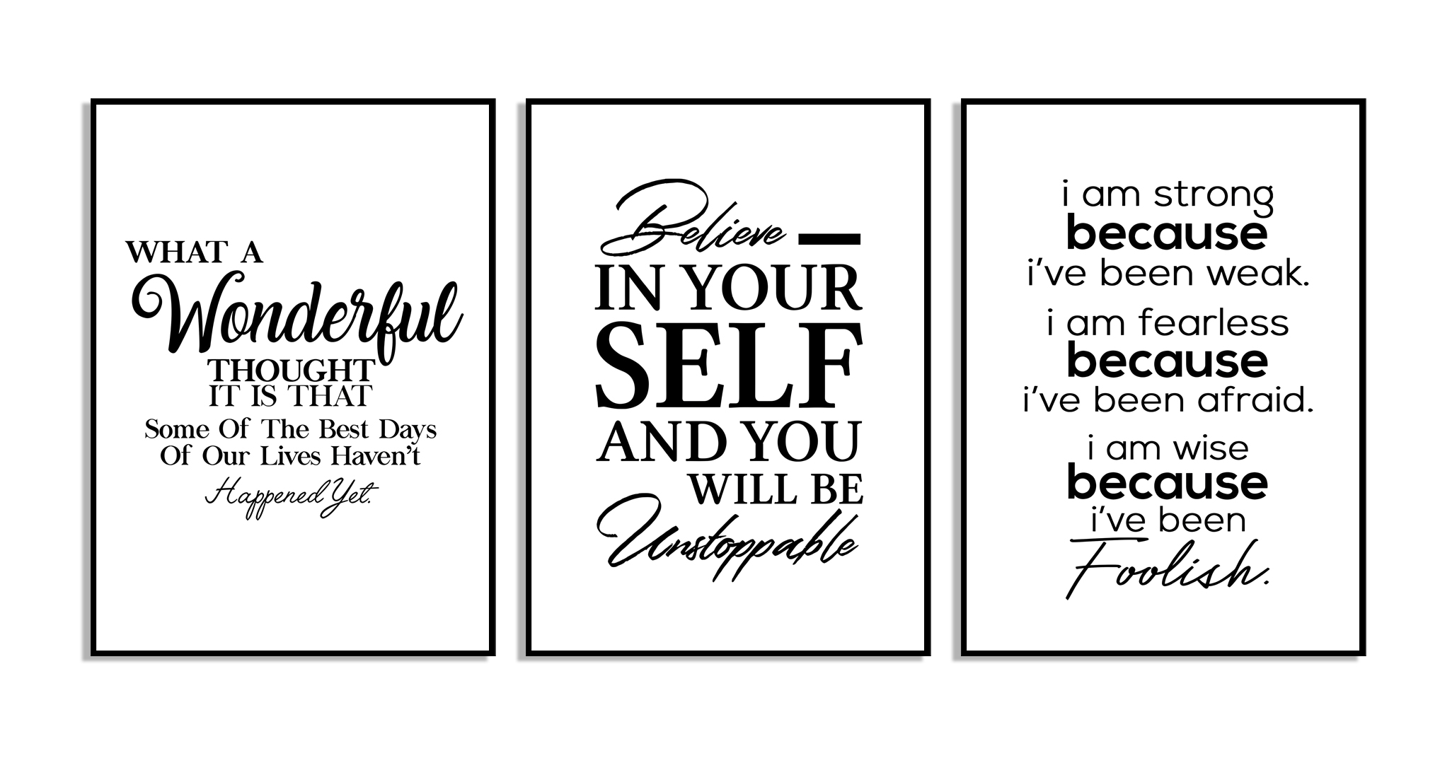 Inspirerende citaten muurposter - Set van 3