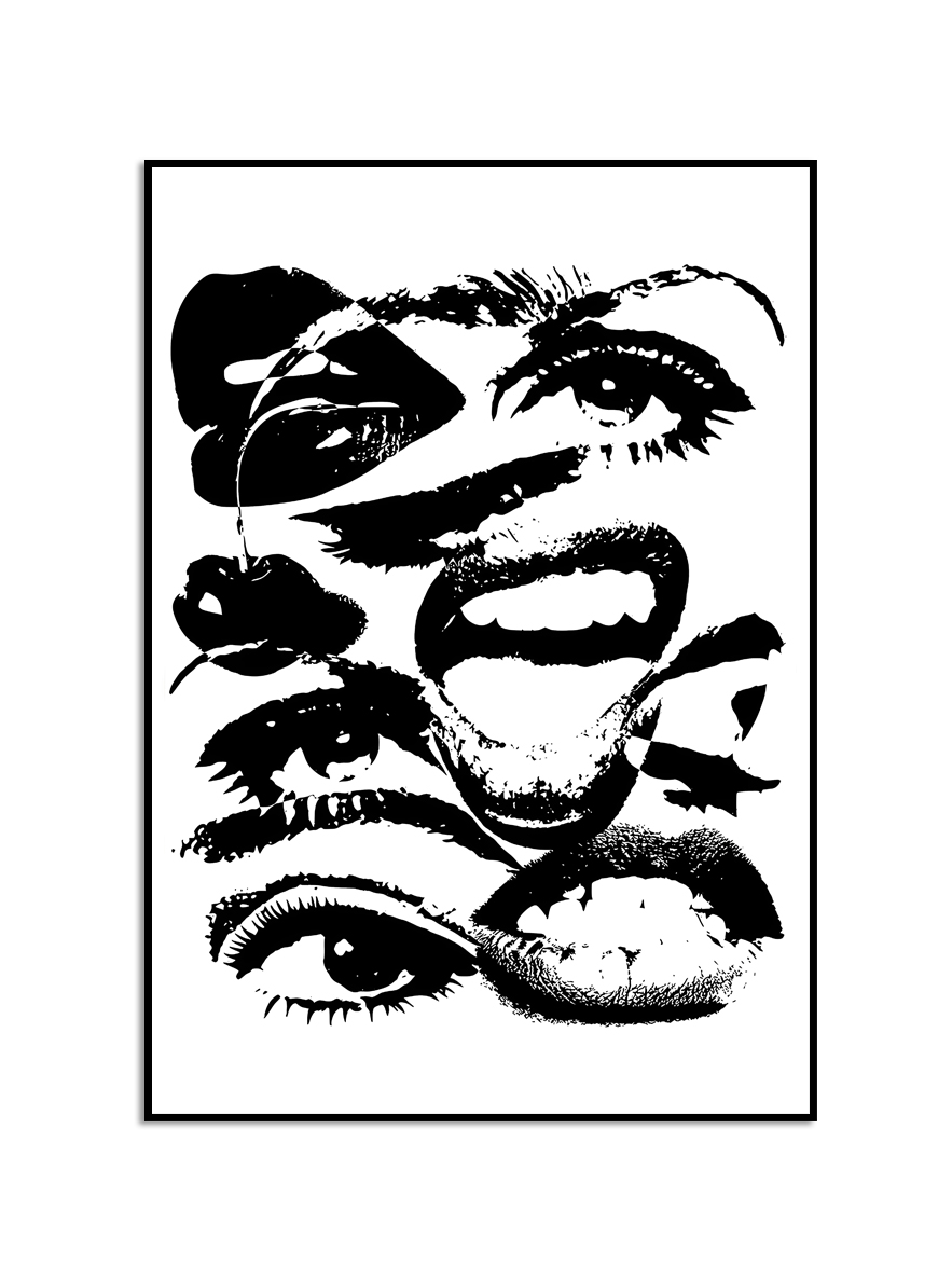 Zwart-wit abstracte poster