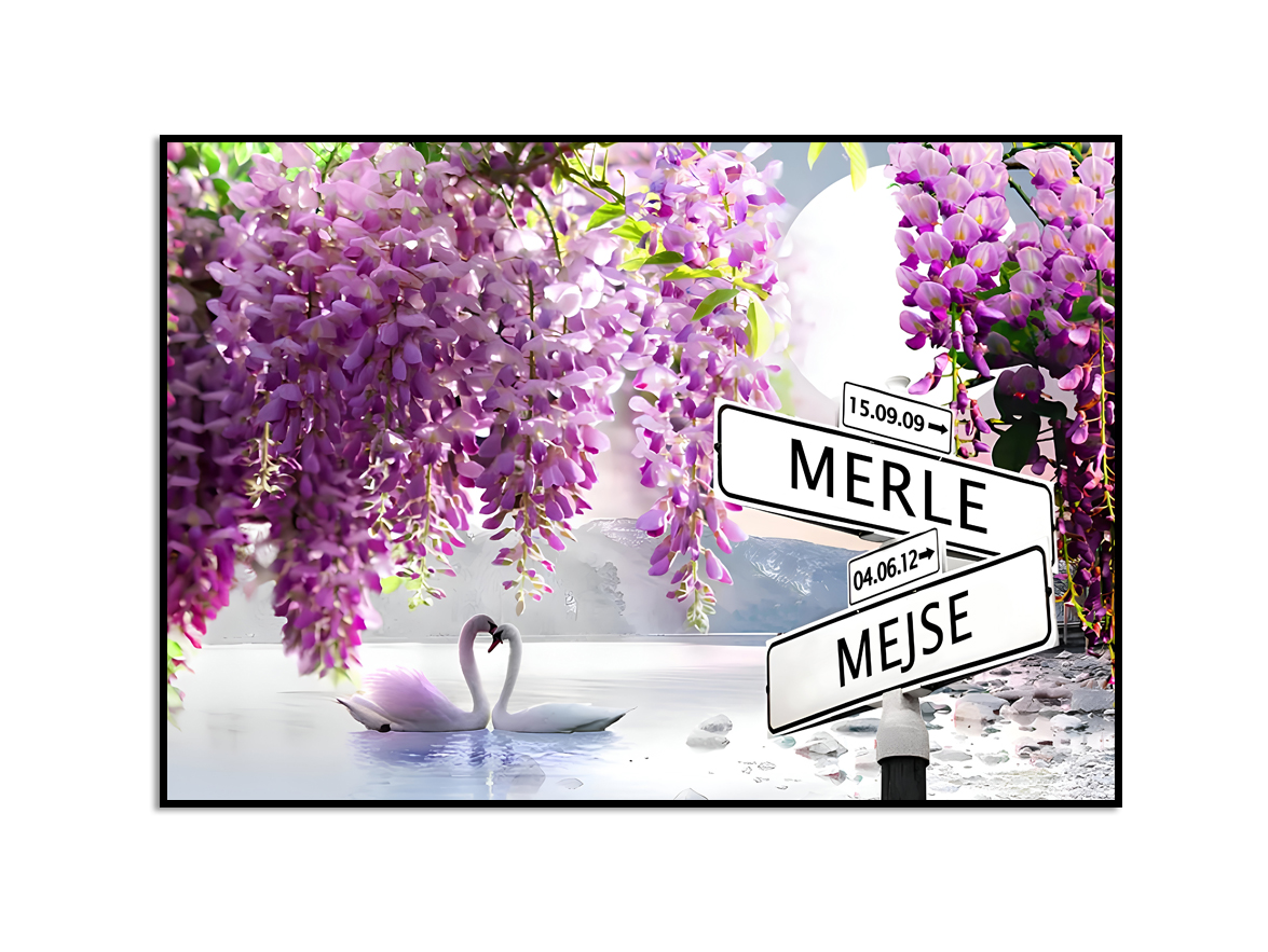 Poster - Bloemen - Paars / Gepersonaliseerd