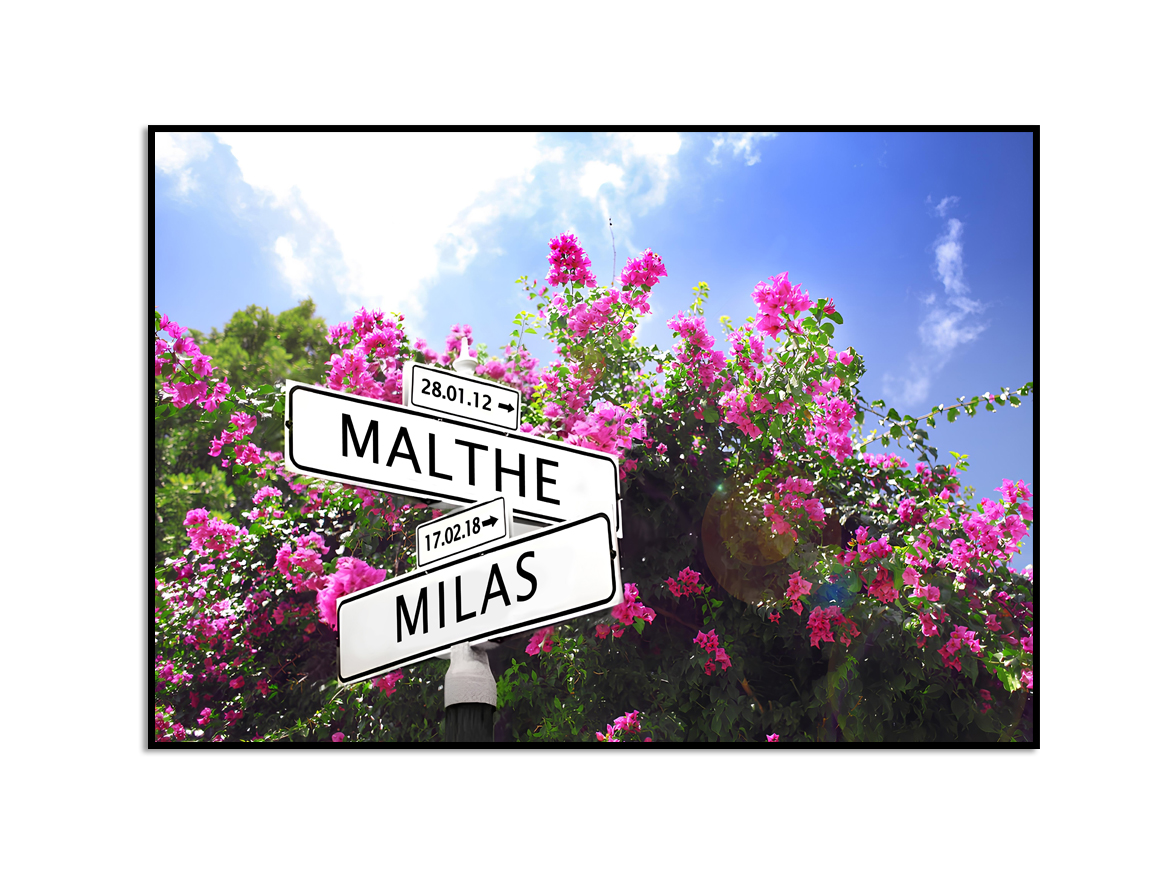 Poster - Bloemen - Roze / Gepersonaliseerd