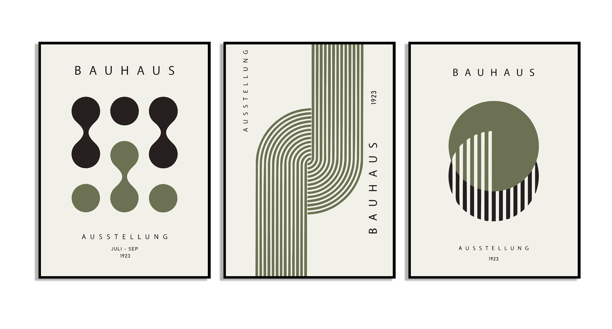 Bauhaus Kunst Wandposter - Set van 3