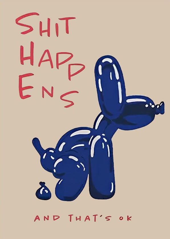 Blauwe Ballonhond Poster