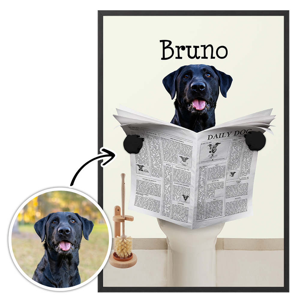 Gepersonaliseerde Poster - Hond Leest Krant