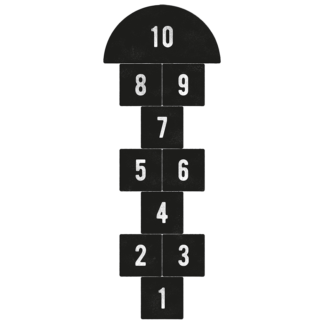 Vloersticker - Hinkelspel / zwart