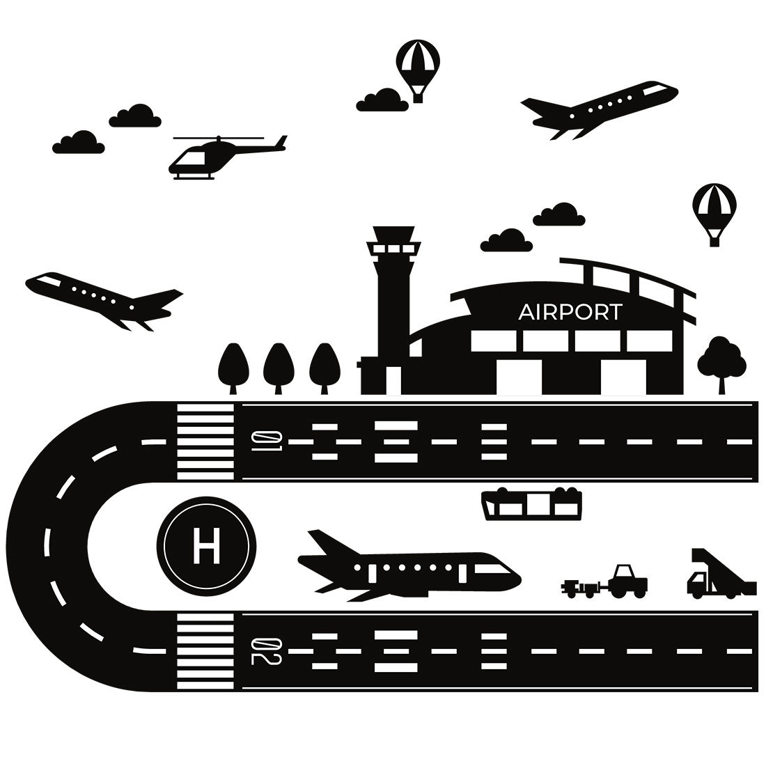 Vloersticker - Luchthaven