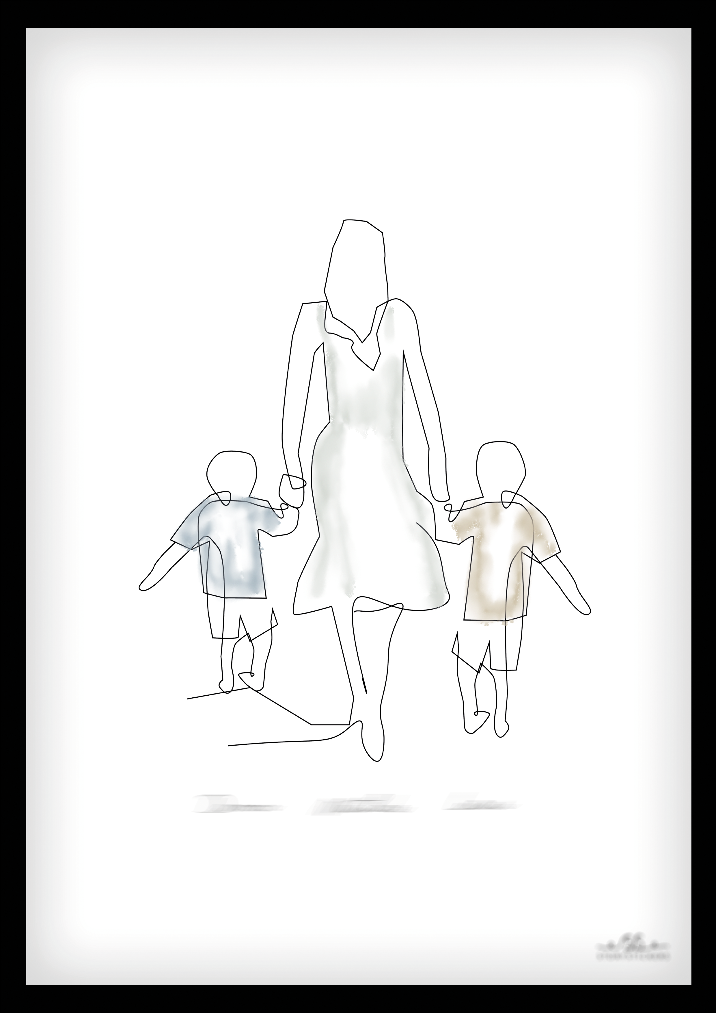 POSTER - Moeder & twee kinderen