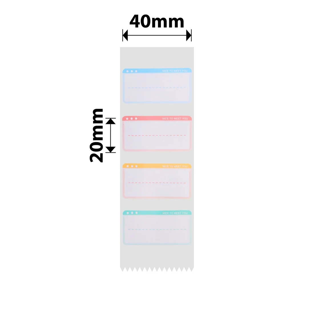 NIIMBOT Label Stickers B1 / B21 / B3-serie 40 x 20 mm / 320 stuks / NICE TO MEET YOU