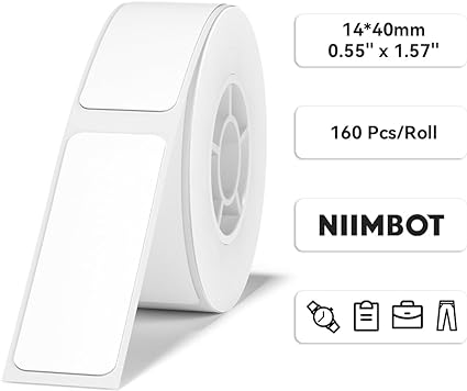 NIIMBOT Label Stickers D11 / D110 / D101-serie 14 x 40mm / 160 stuks / Wit