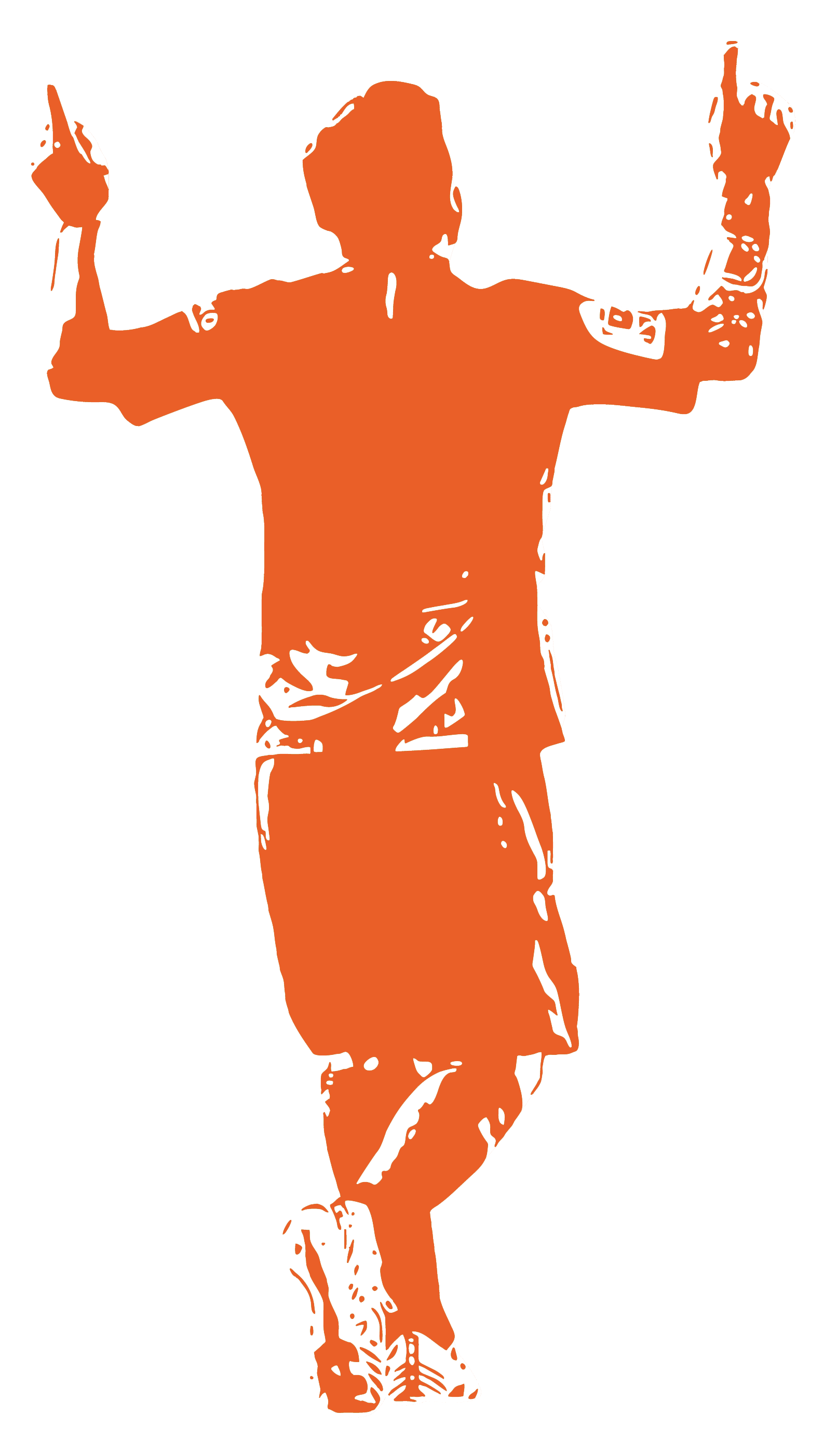 Wallstickers - Football Player / Personalised Name and Number-New-Orange-L (56x99cm)