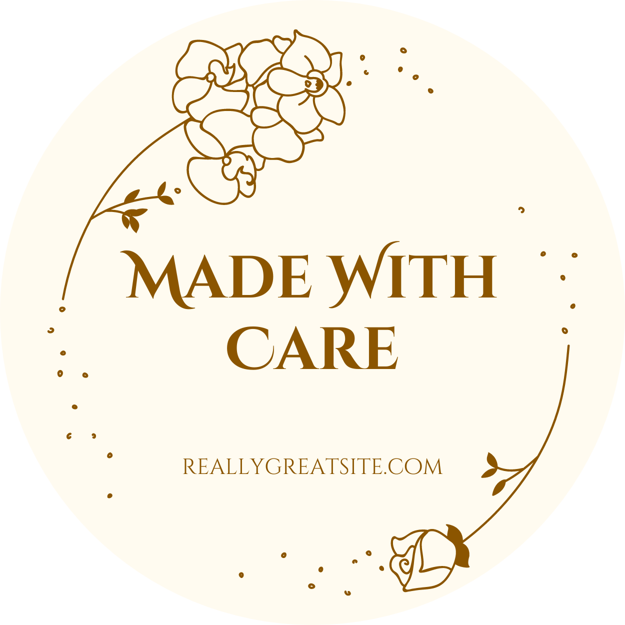 Cirkel Label - Persoonlijke Sticker - Orchidee en Roos Elegant