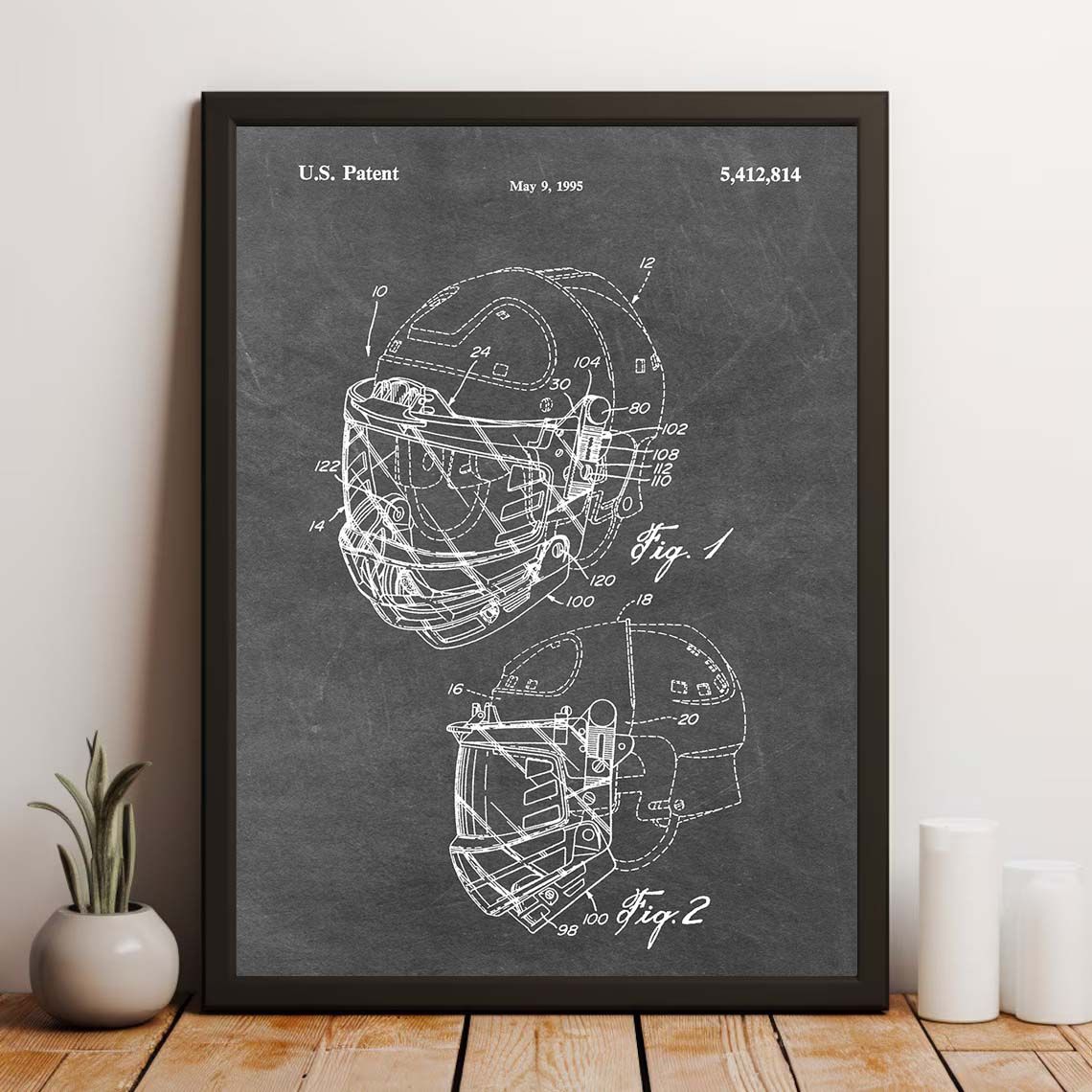 Octrooitekening Poster - Helm Ontwerp