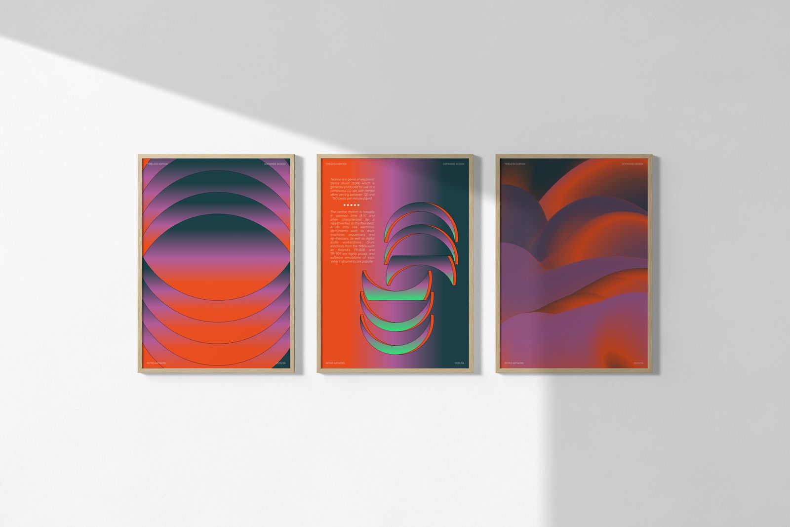 Poster - Retro Kunstwerk Set van 3
