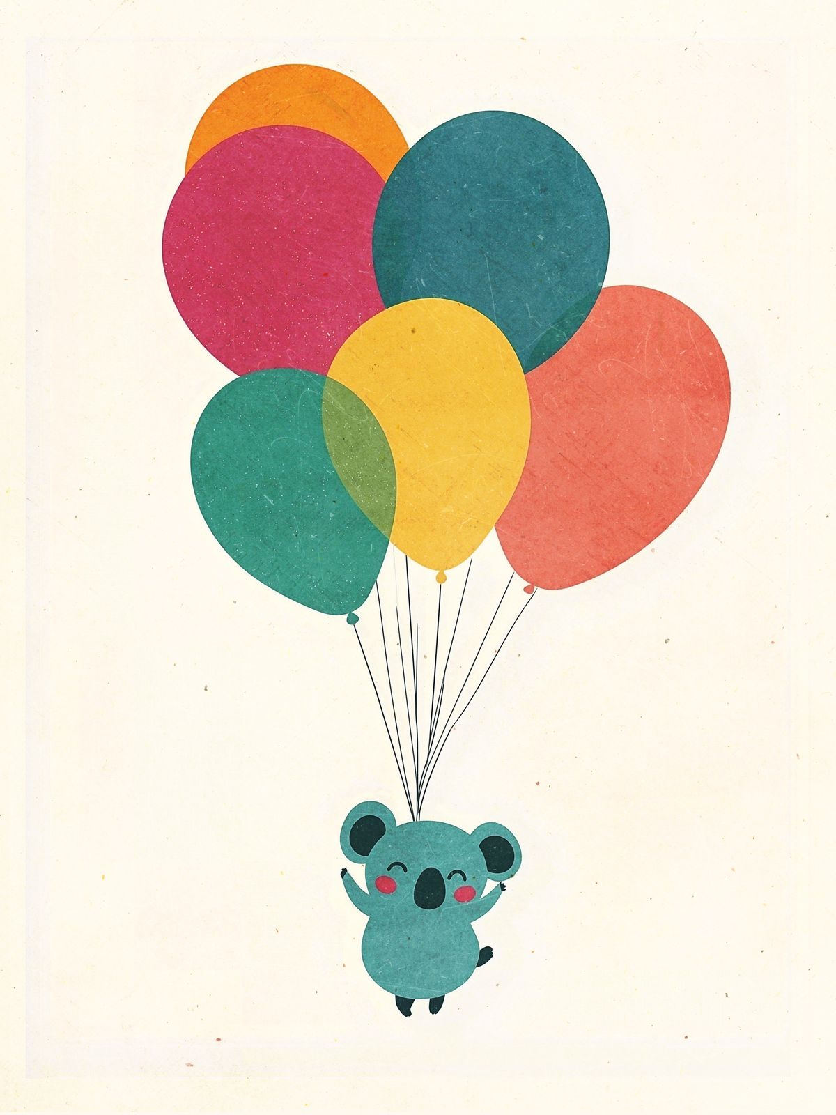 Poster - Koala met ballonnen