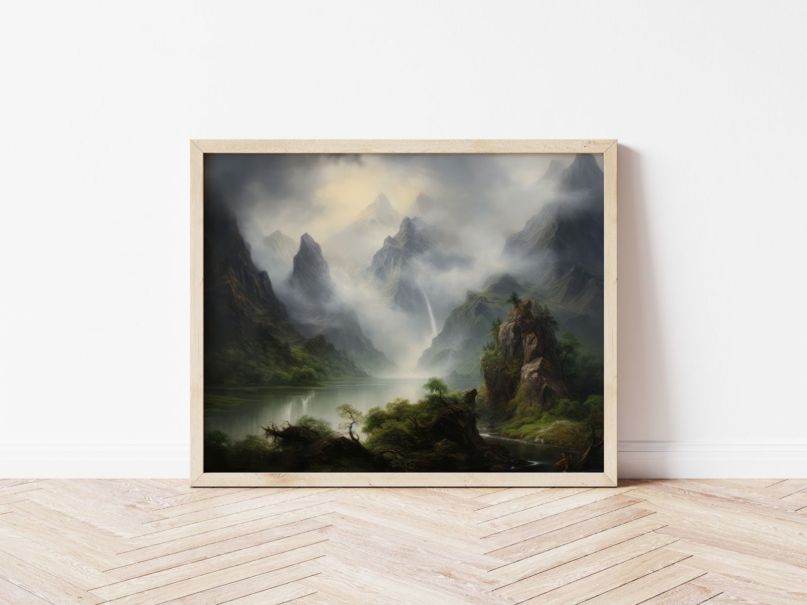 Poster - Mistig Berglandschap