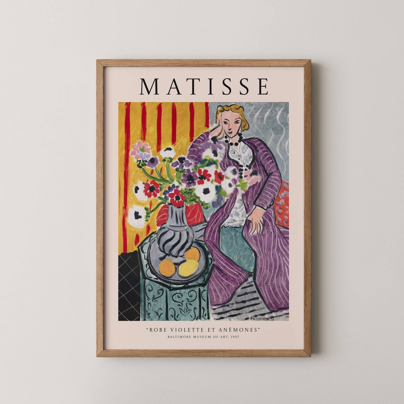 Poster - Matisse 'Robe Violette et Anémones'