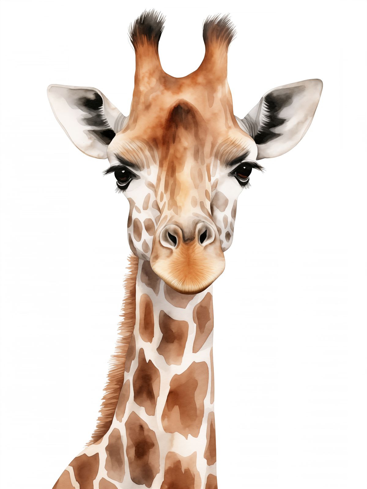Poster - Waterverf Giraffe