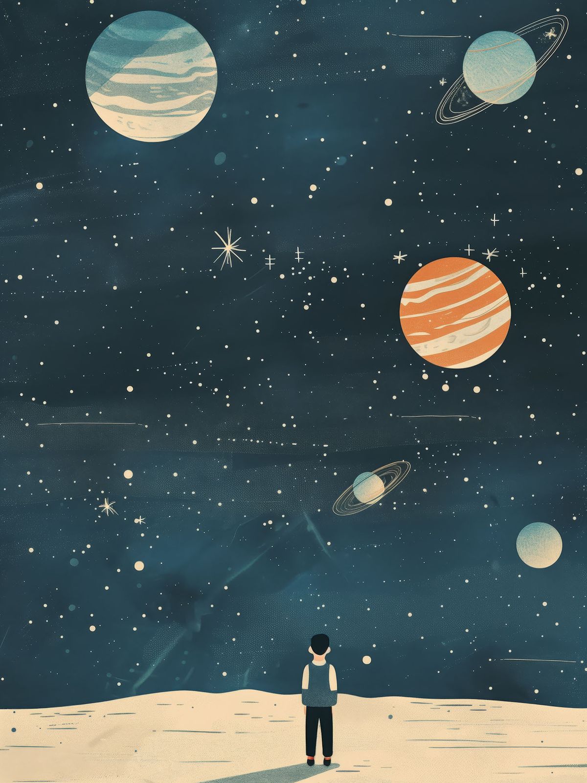 Poster - Sterrenkijkende Kosmische Jongen