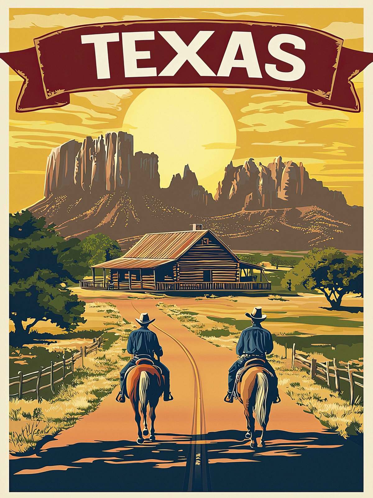 Poster - Texas Landschap