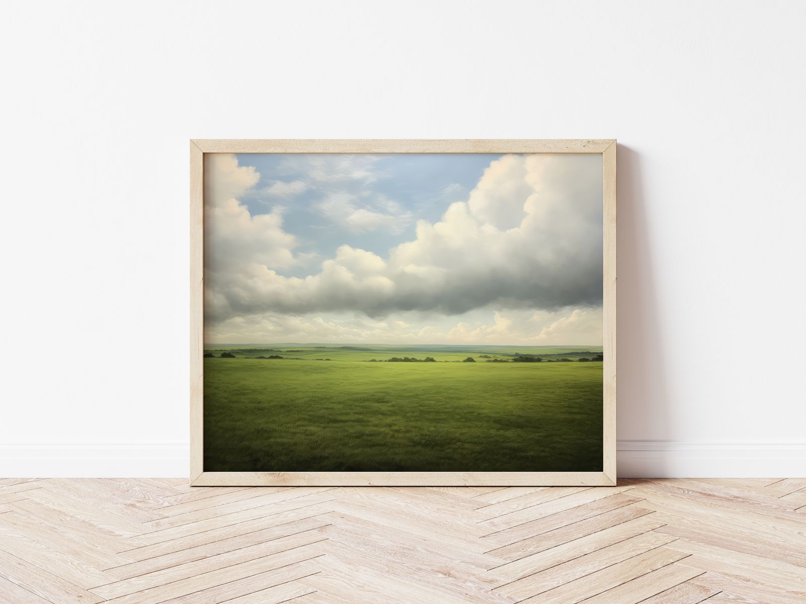 Poster - Bewolkt Landschap