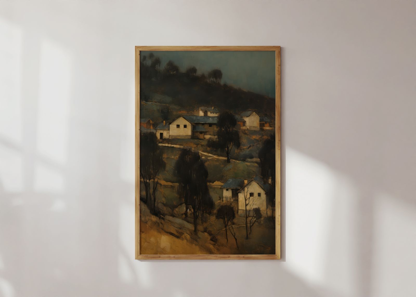 Poster - Rustiek Dorp Landschap