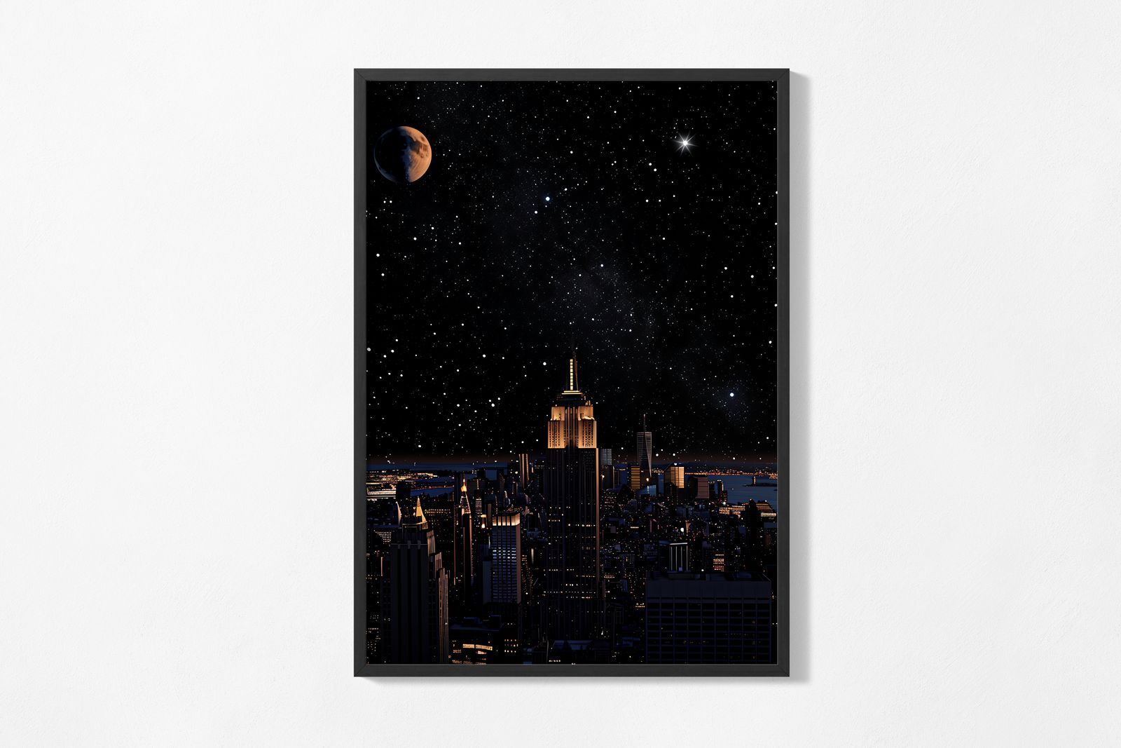 Poster - New York Skyline 's Nachts