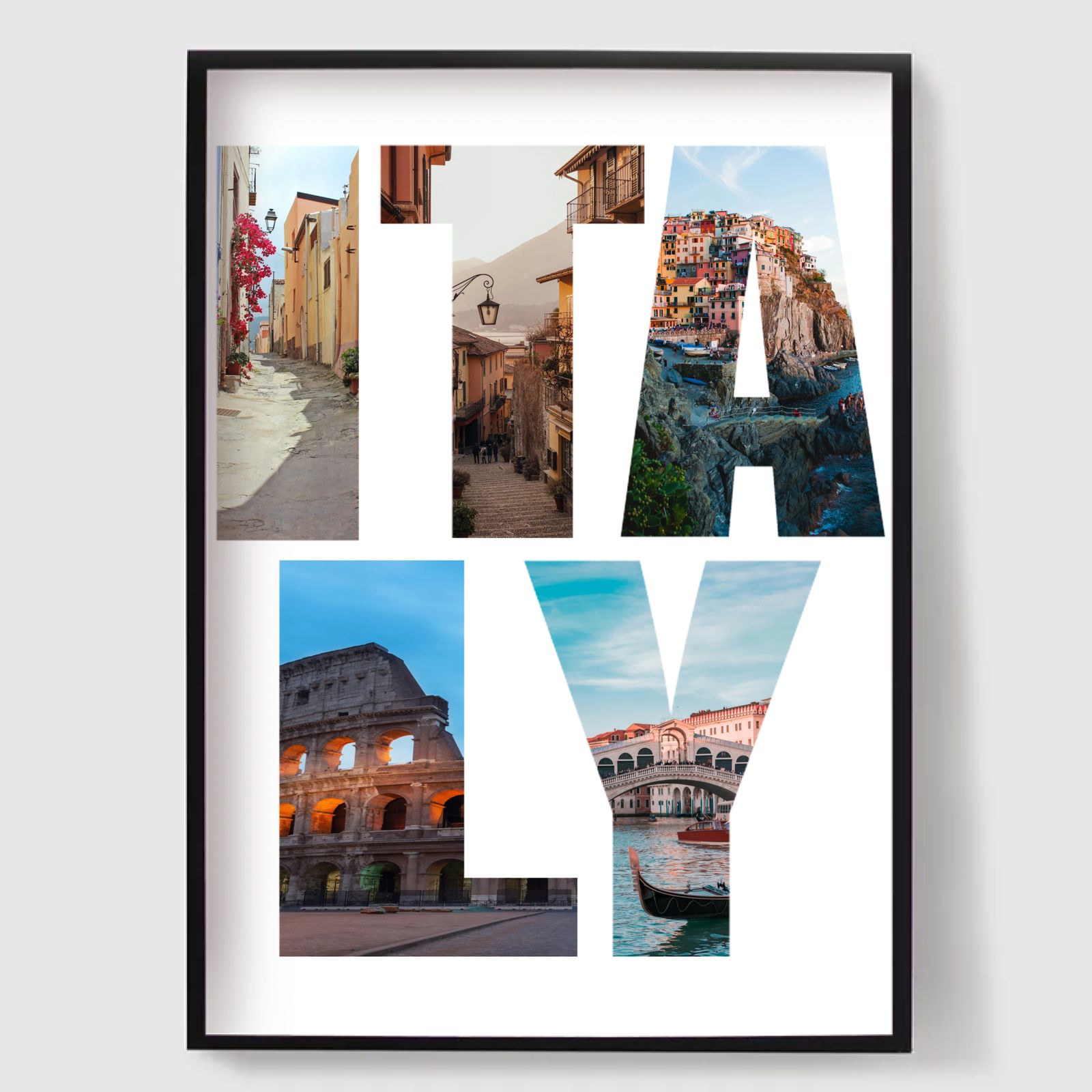 Gepersonaliseerde Poster - Bestemmingsnaam Foto Upload - Italië