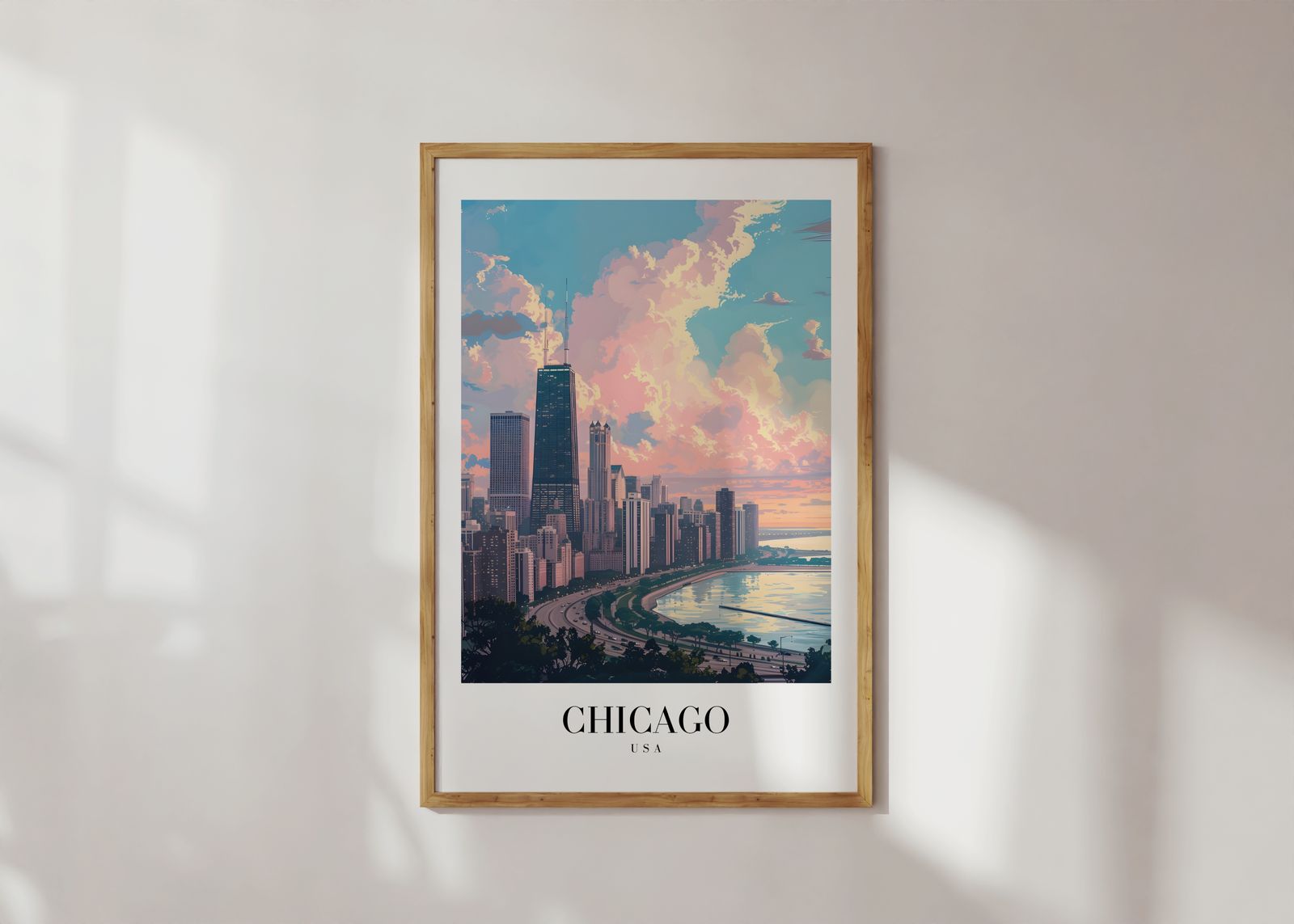Poster - Skyline van Chicago