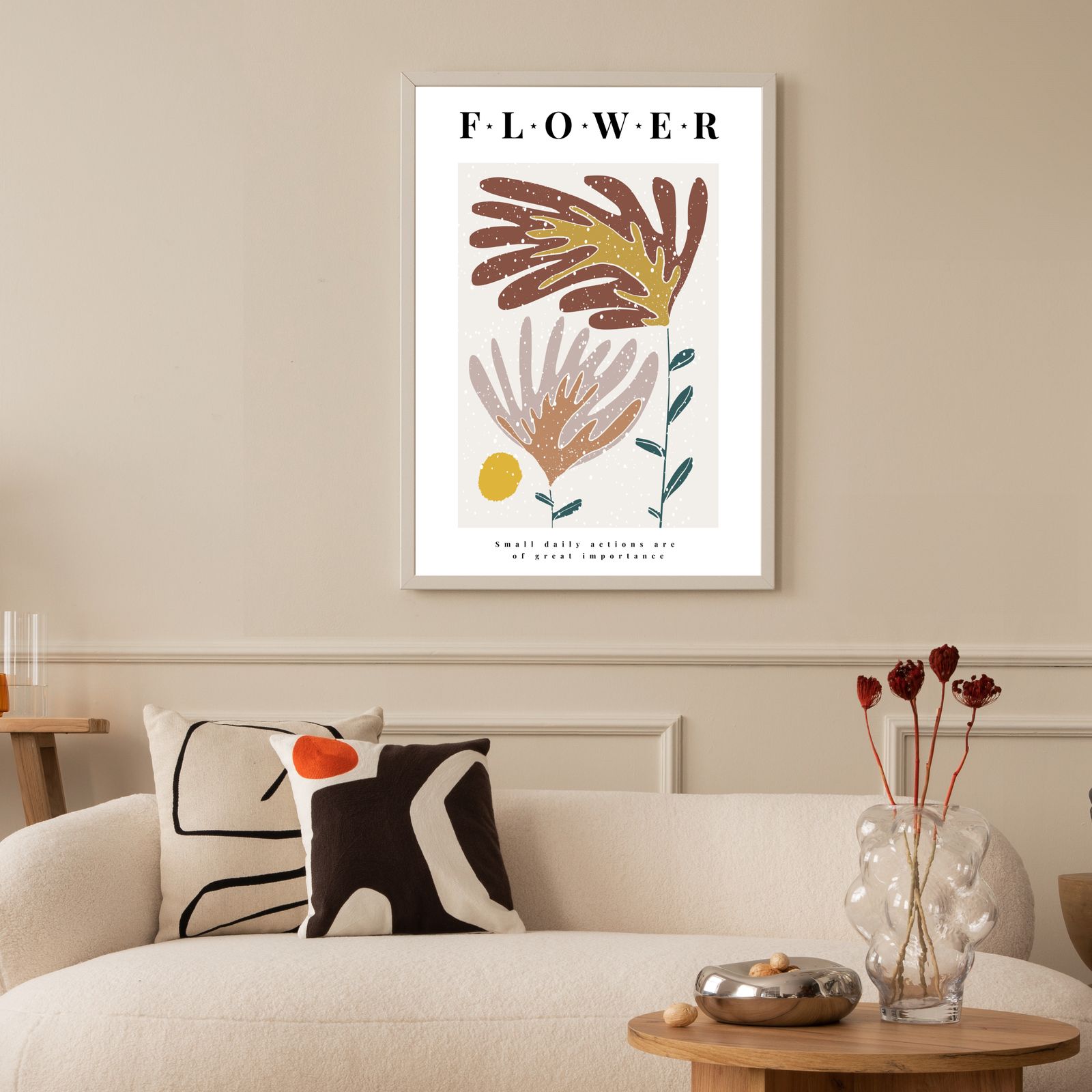 Abstracte bloemenkunstposter