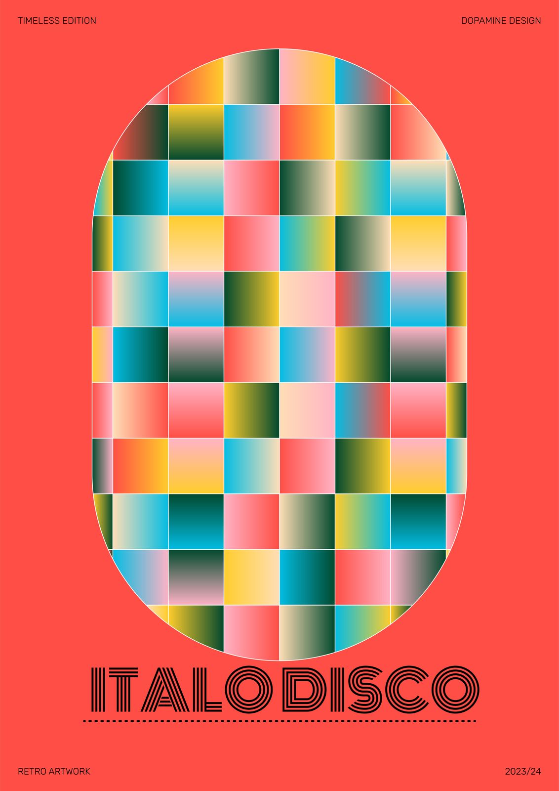 Poster - Italo Disco Retro Kunstwerk