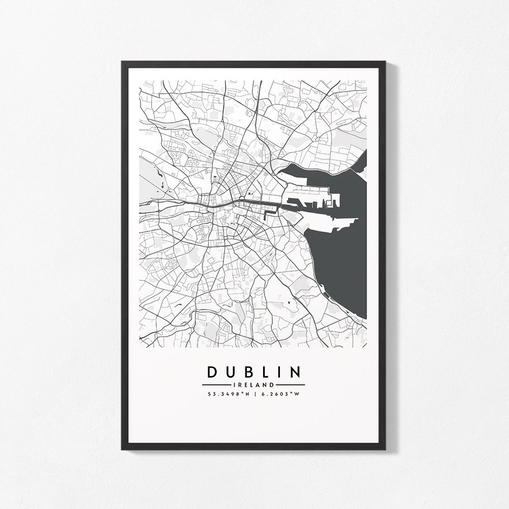 Poster - Plattegrond van Dublin