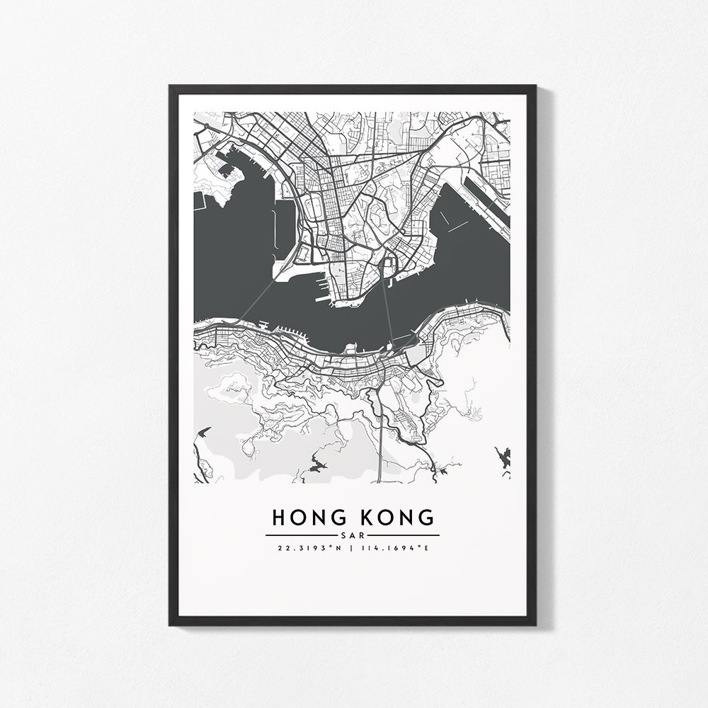 Poster - Hongkong Kaart