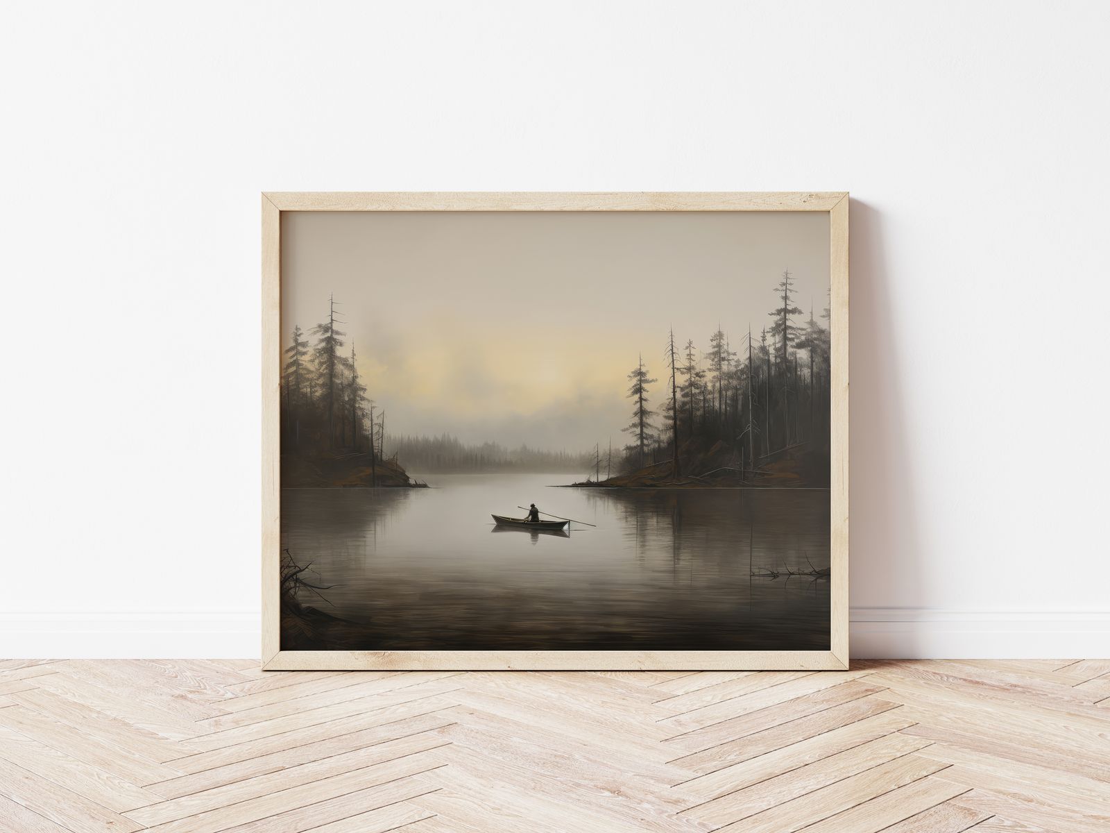 Poster - Mistig Meer Reflectie