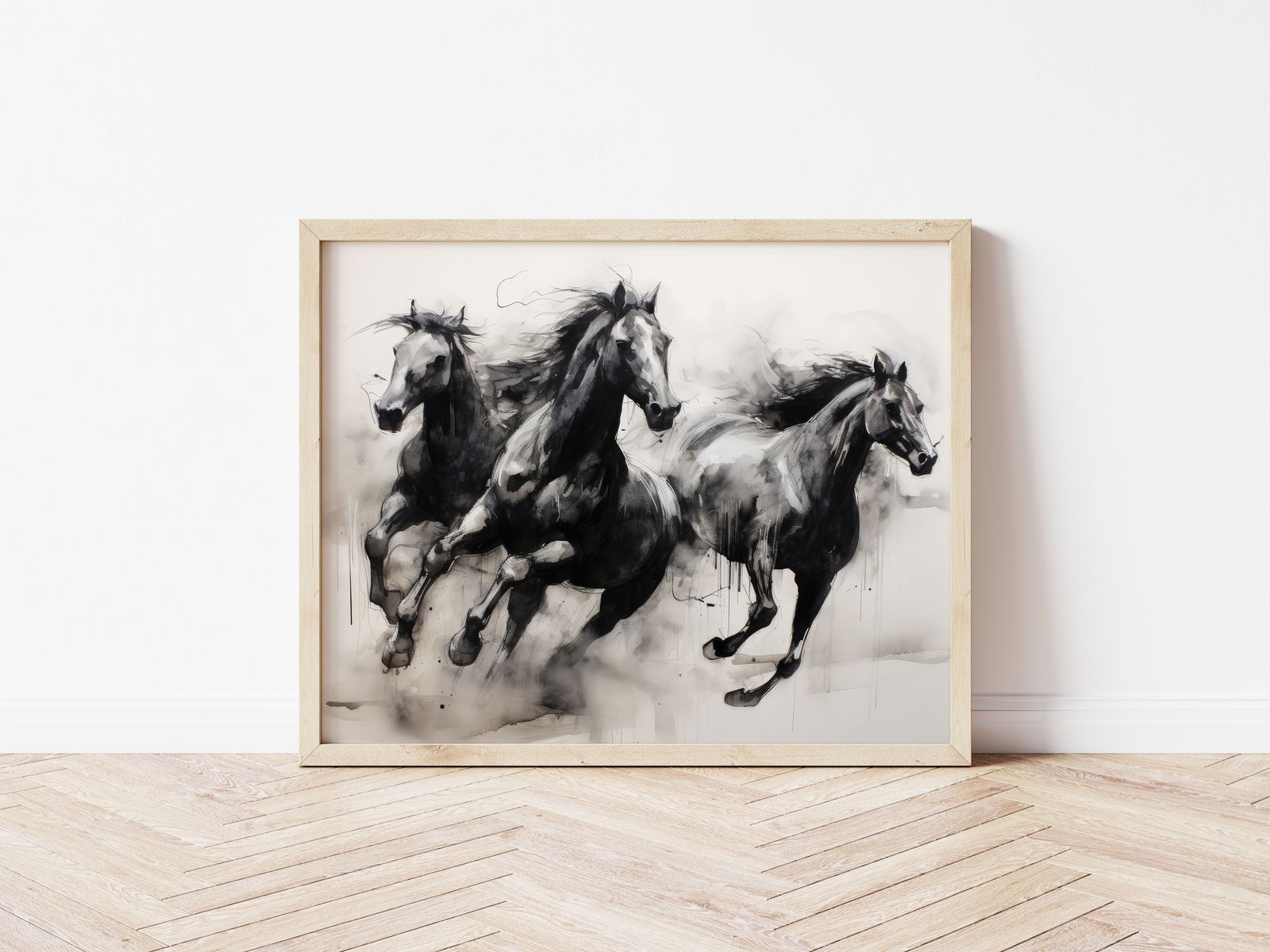 Poster - Galloperende Paarden
