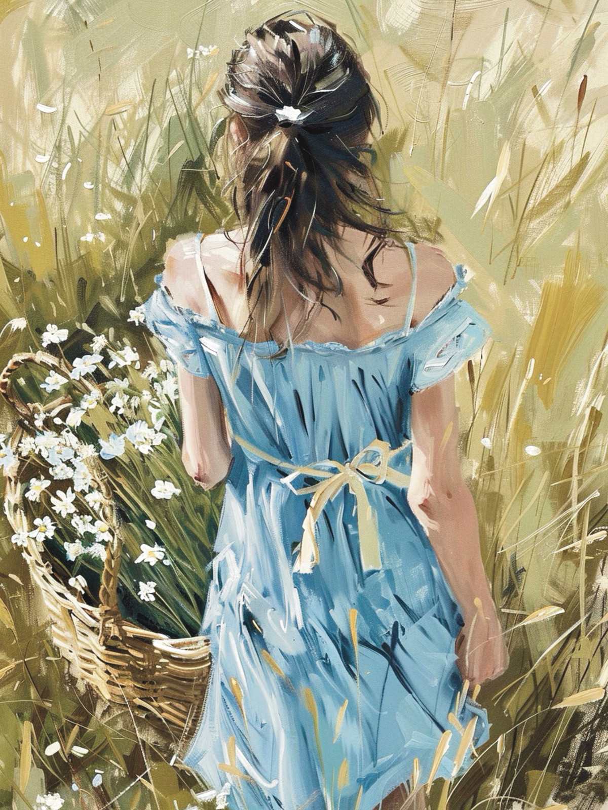 Canvas - Meisje in Blauwe Jurk