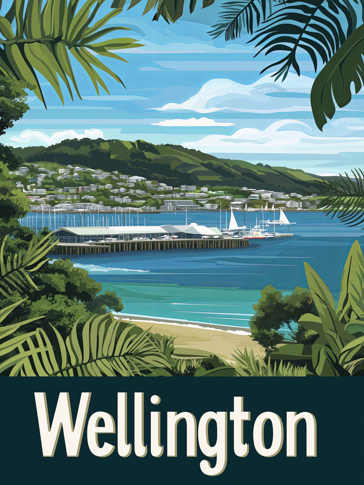 Poster - Wellington Kustzicht