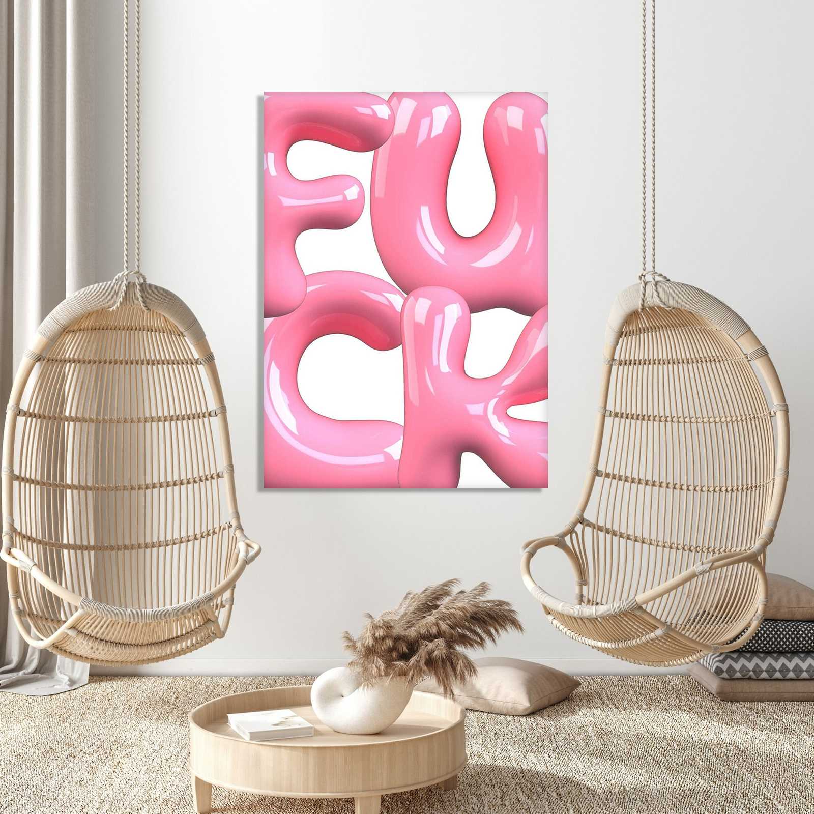 Vet Roze Tekstkunst Poster