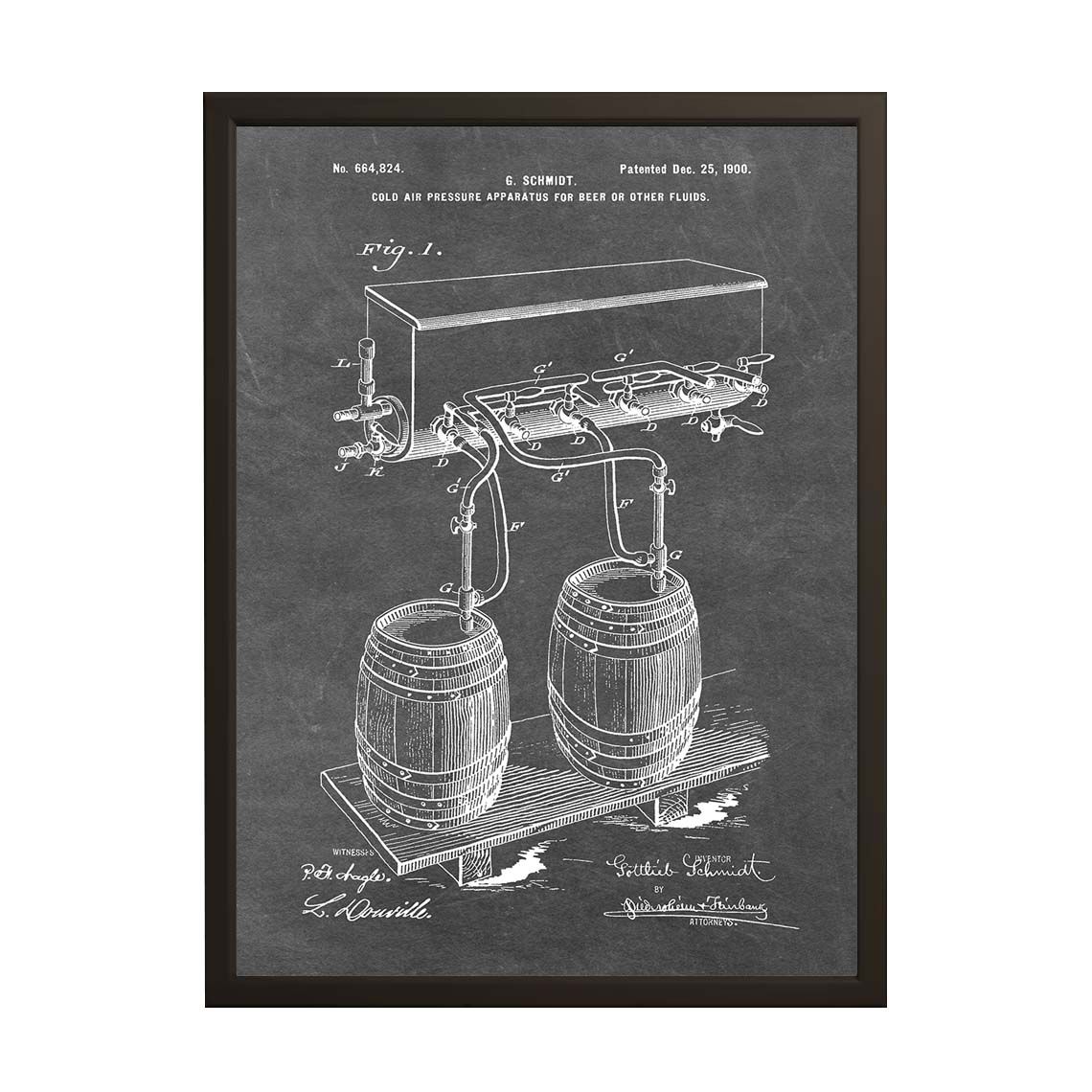 Patent Drawing Poster - Koude Luchtdruksysteem
