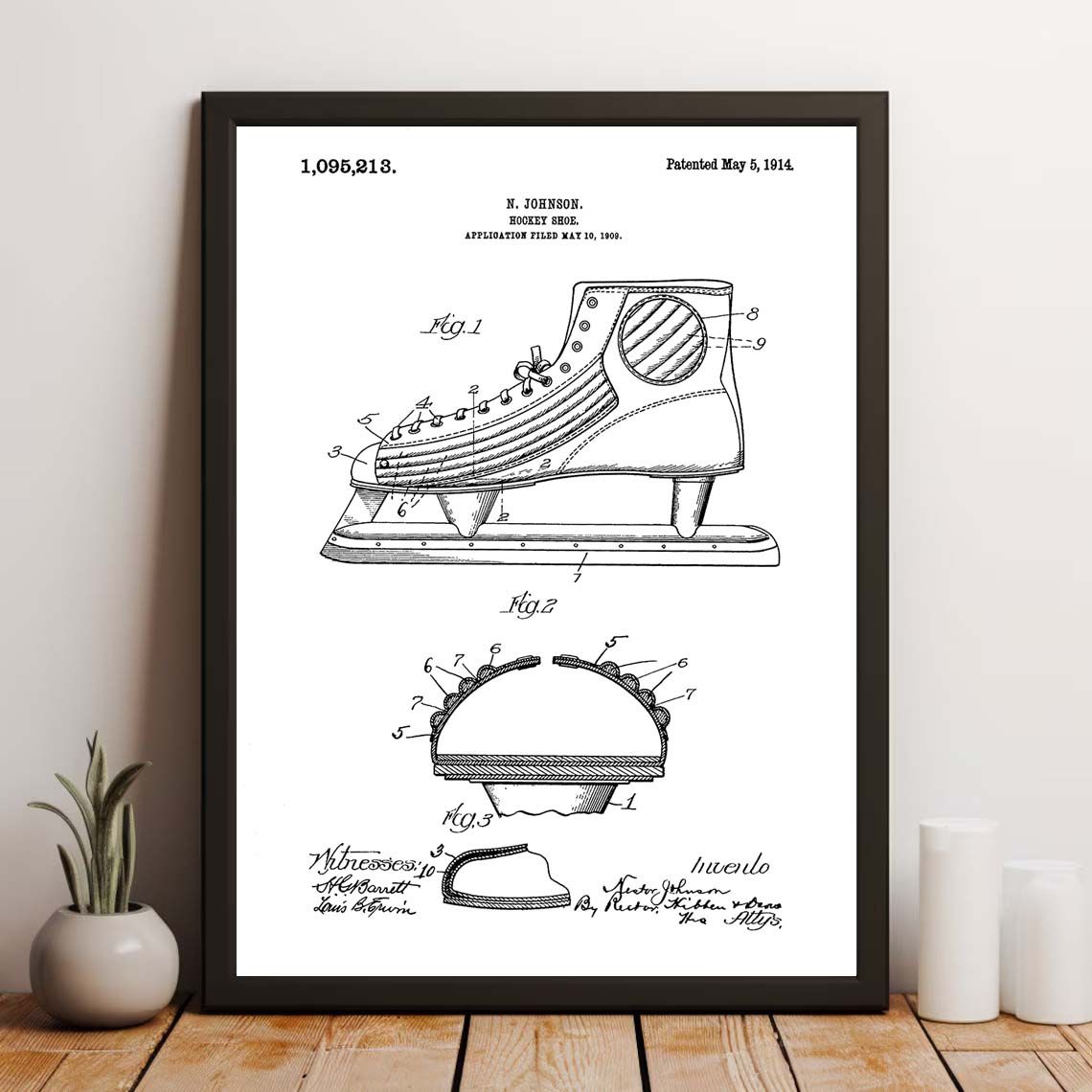 Octrooitekening Poster - Hockeyschoen