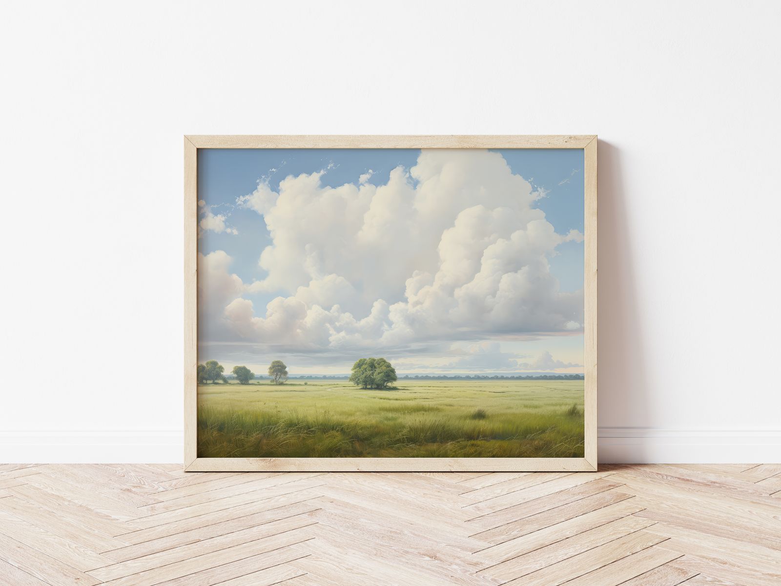 Poster - Bewolkt Landschap