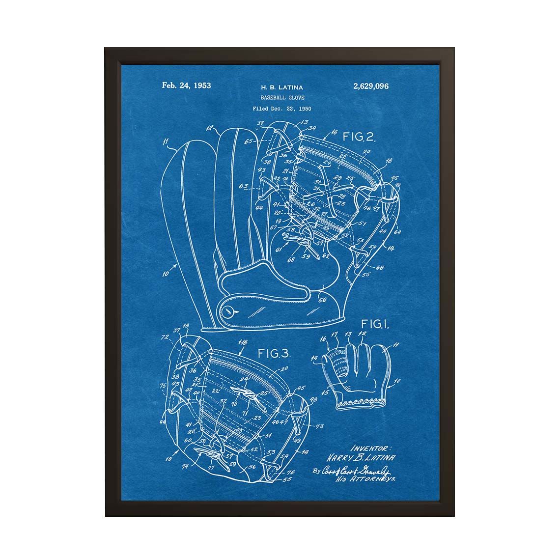 Octrooitposter - Honkbalhandschoen