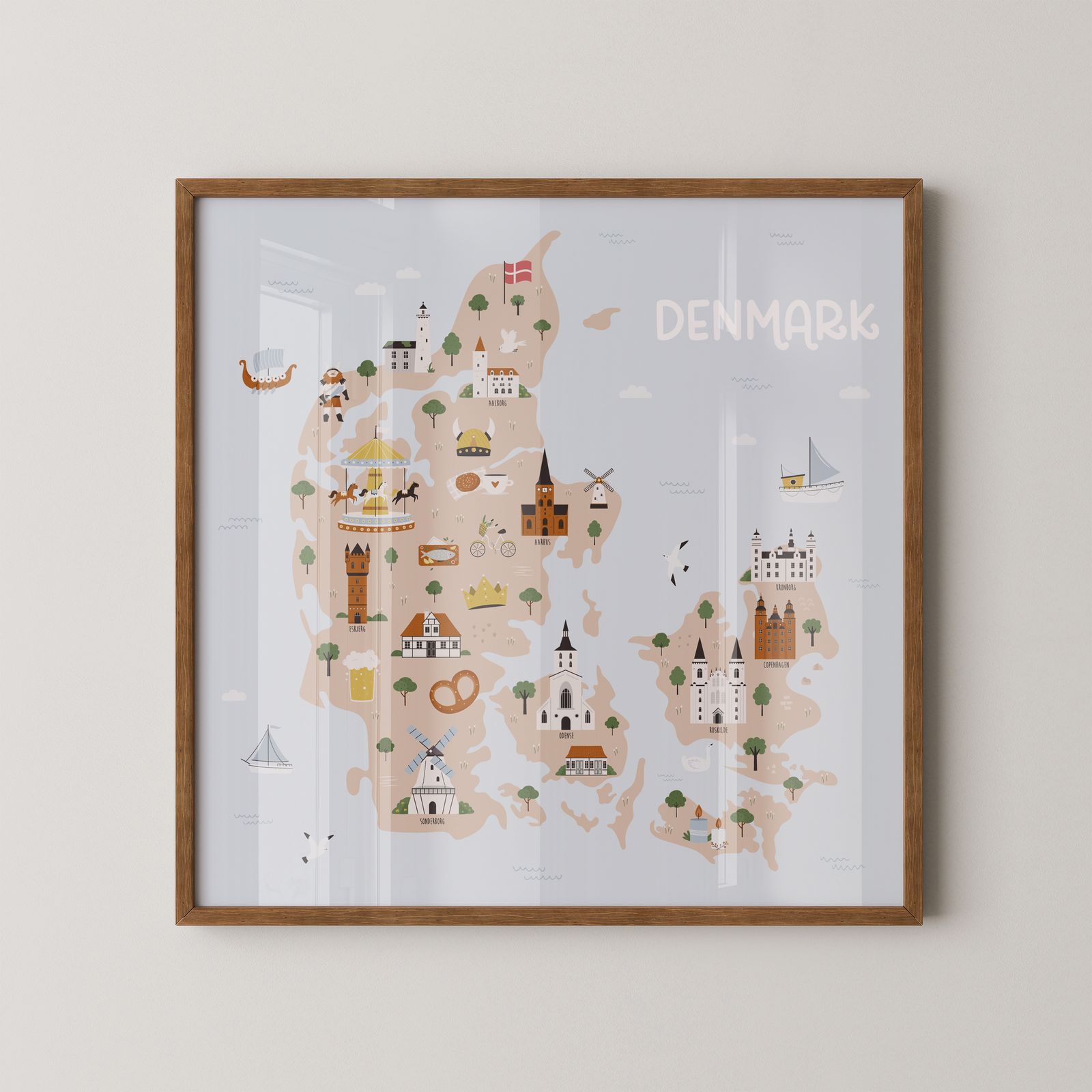Poster - Denemarken Kaart