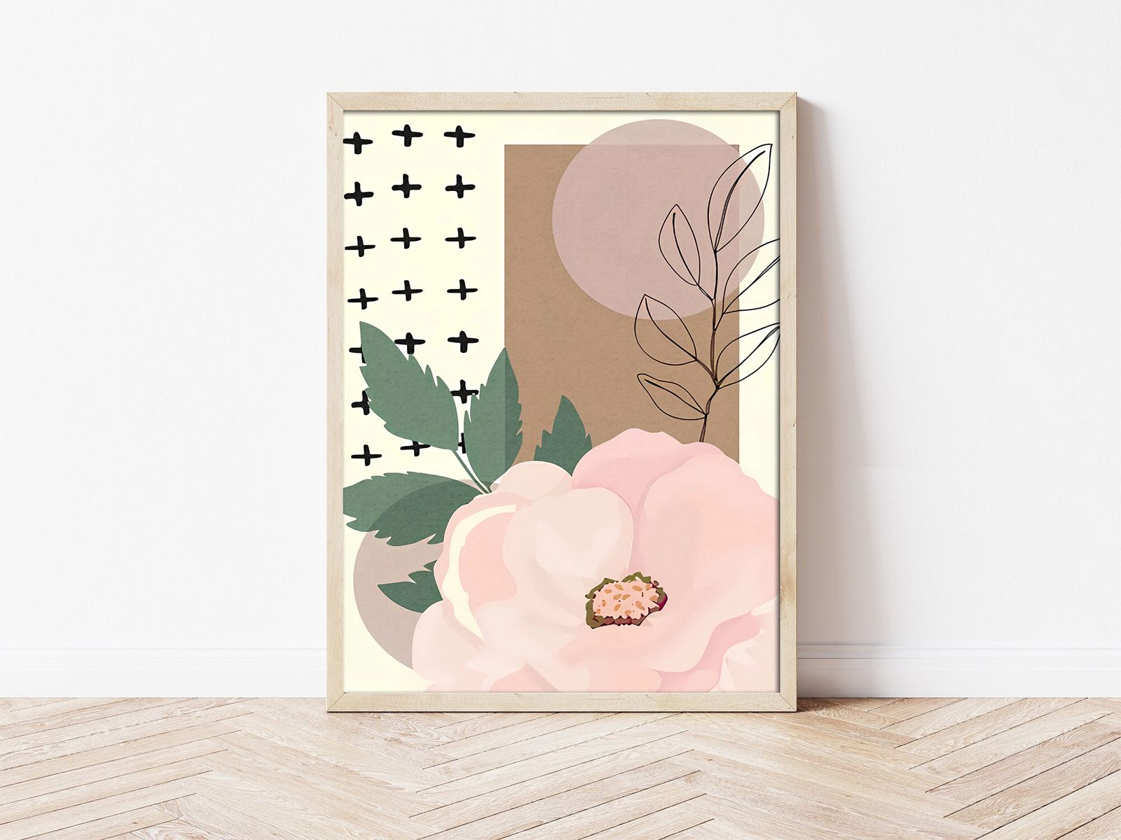 Abstracte Bloemenkunst Poster
