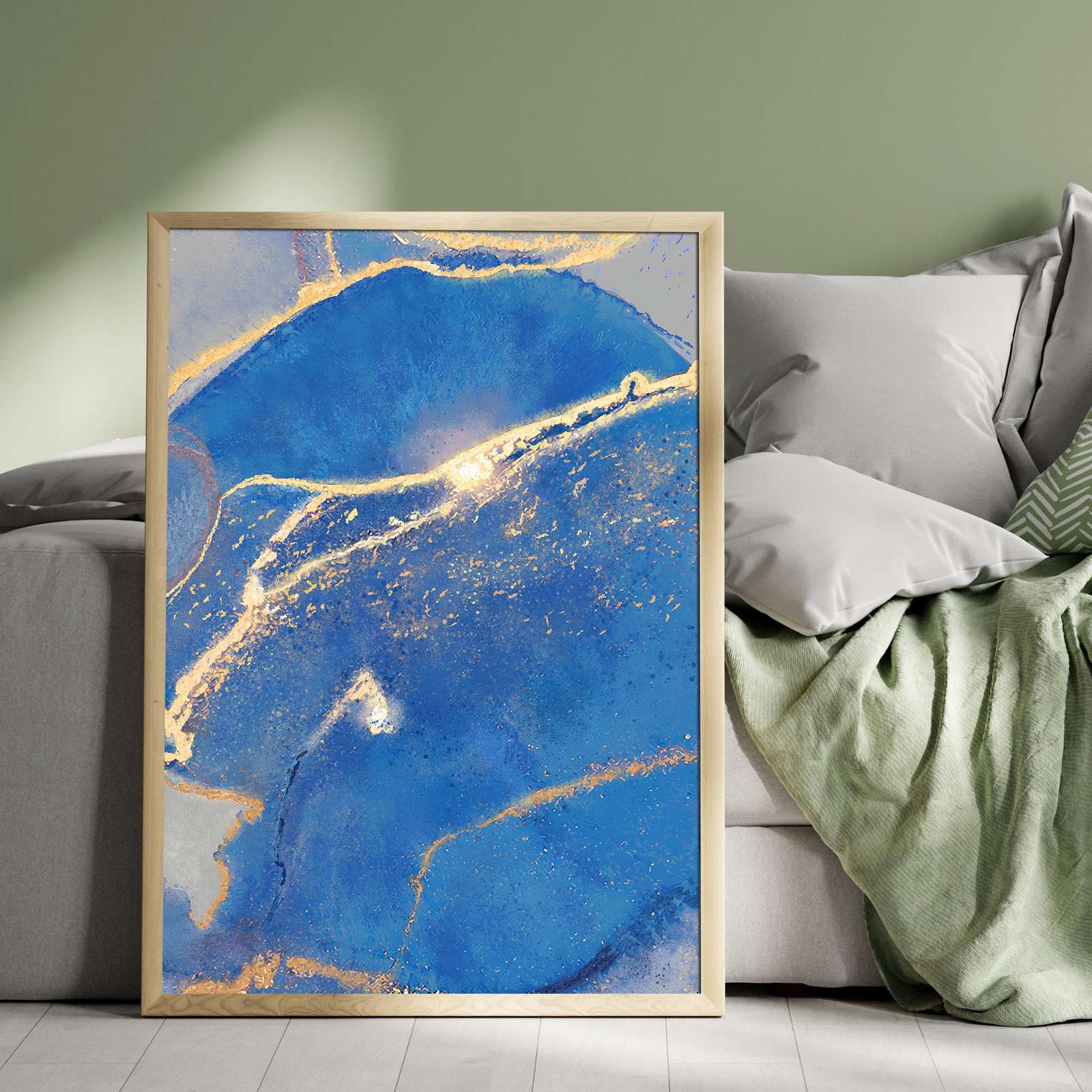 Blauwe Abstracte Kunst Poster