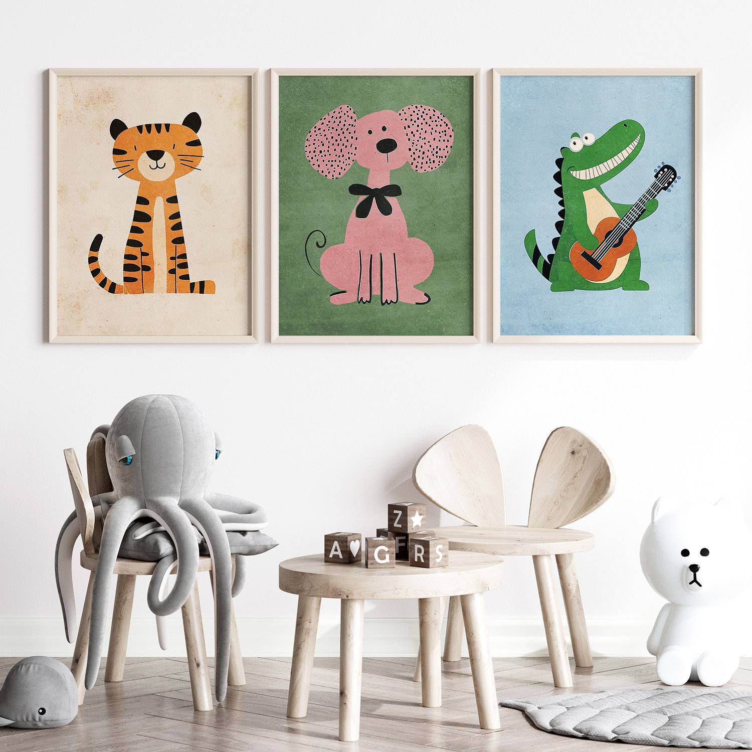 Poster - Schattig Diertrio / Set van 3