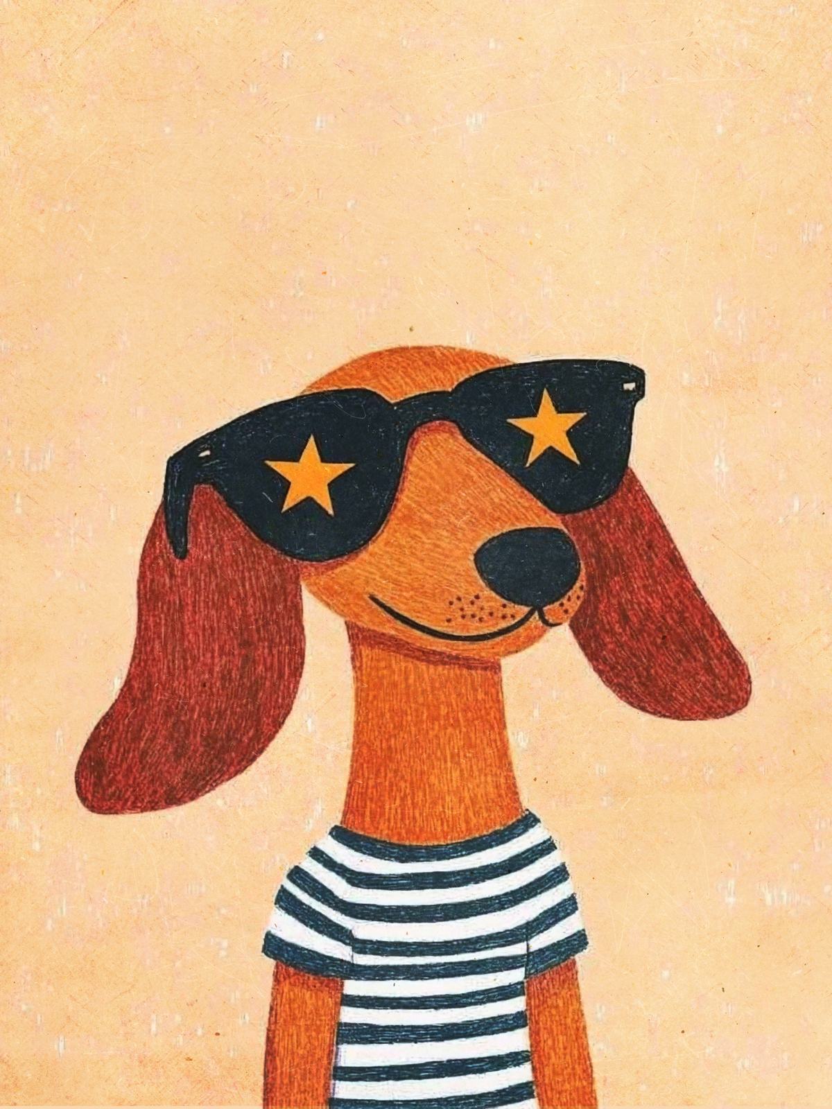 Poster - Hond met Zonnebril