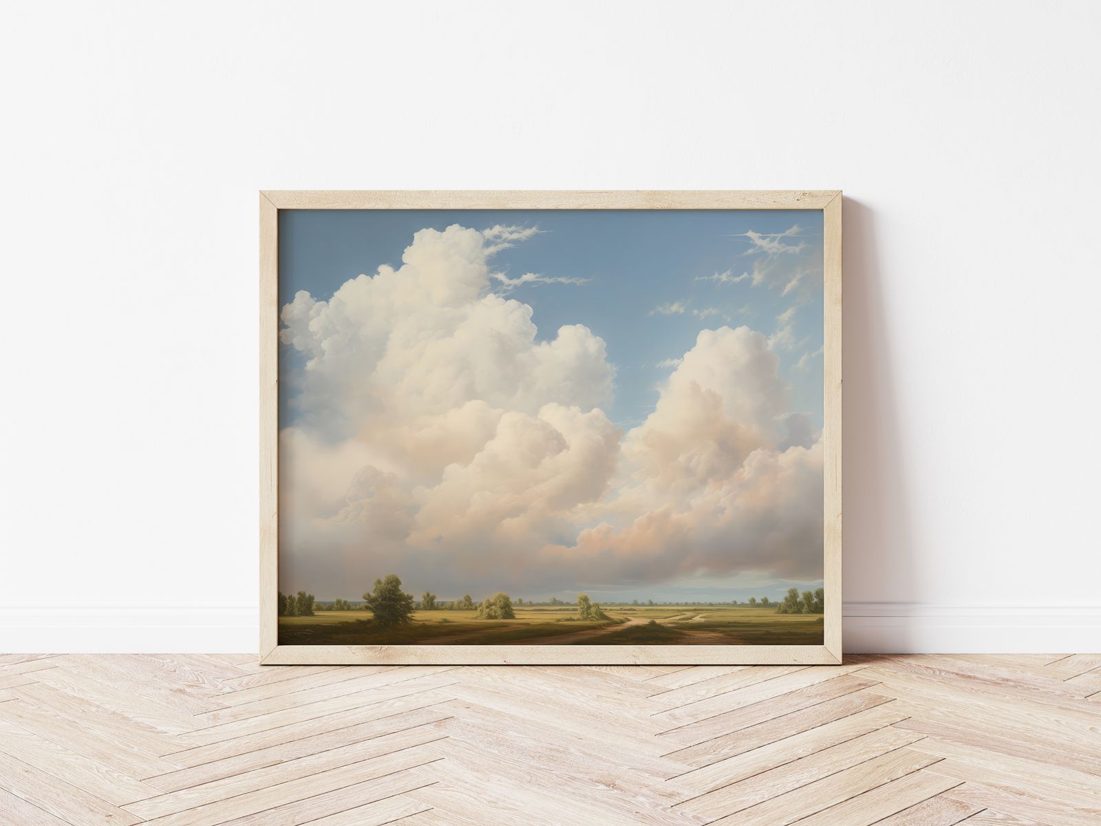 Poster - Bewolkt Landschap