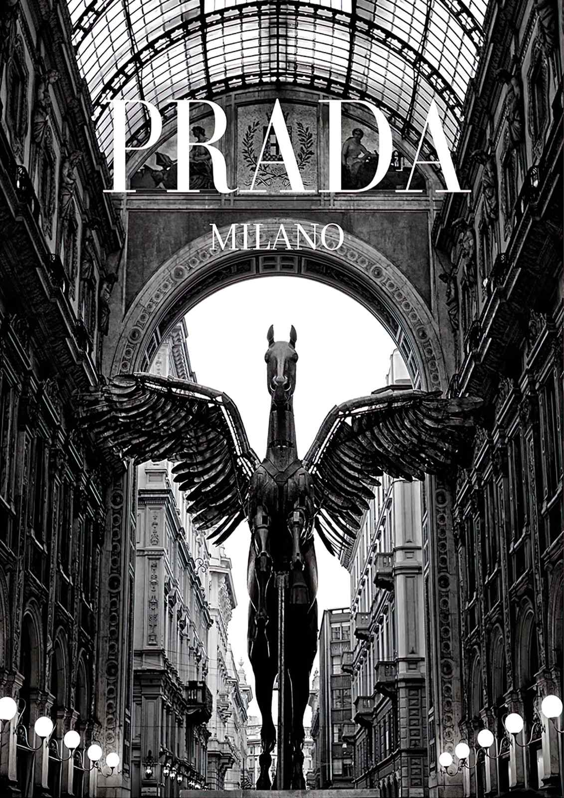 Prada Milano Zwart-wit Poster